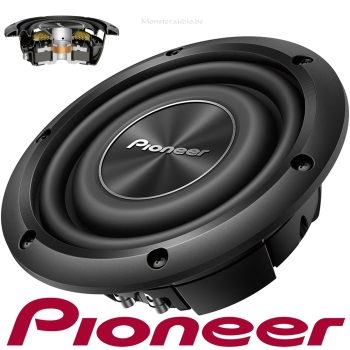 Pioneer TS-A2000LD2 - Platzsparender Flach Subwoofer der A-Serie (700 W), 20 cm/8"
