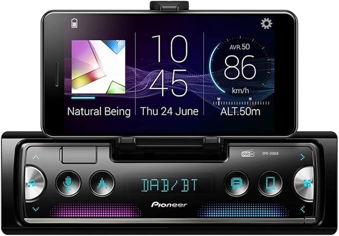   Pioneer SPH-20DAB 1Din Radio mit eingebauter Handyhalterung  